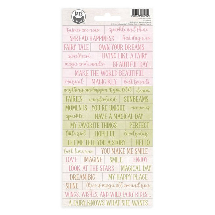 P13 Believe In Fairies - Sticker Sheet #1