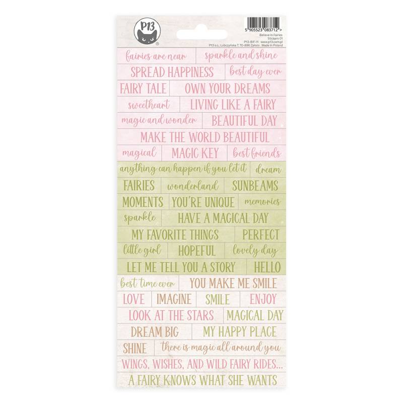 P13 Believe In Fairies - Sticker Sheet #1