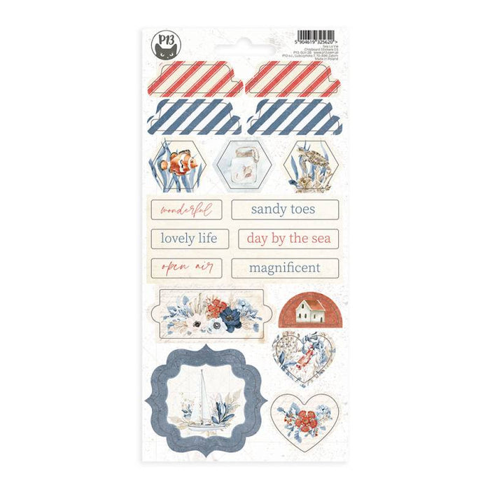 P13 Sea La Vie - Chipboard Sticker Sheet #3