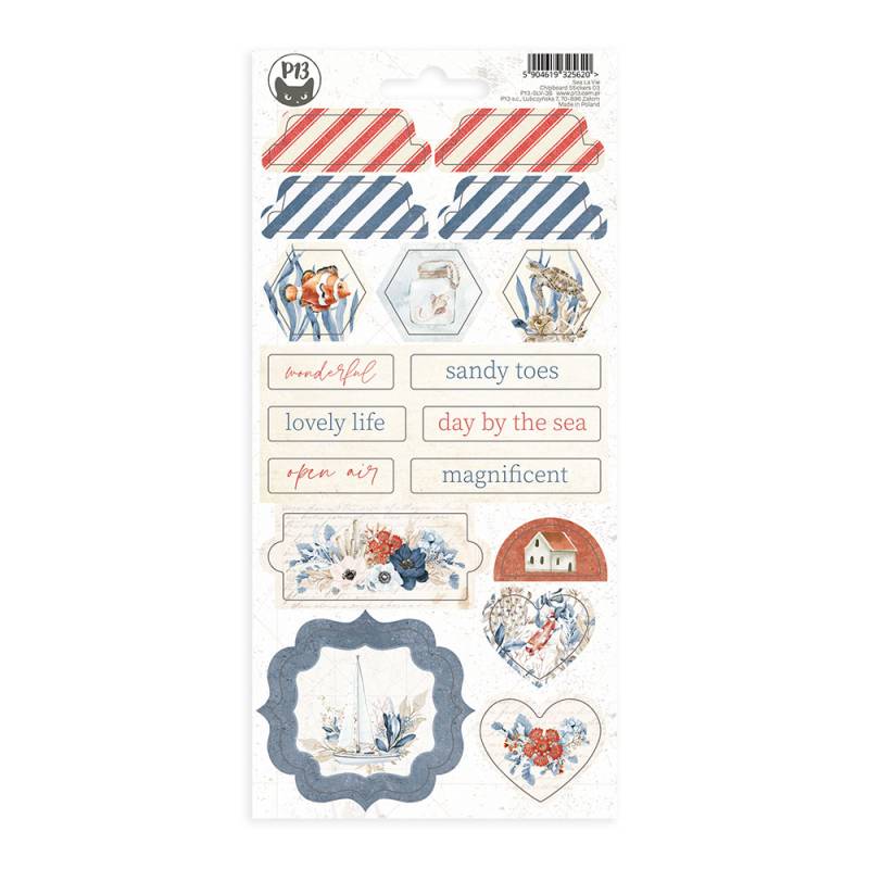 P13 Sea La Vie - Chipboard Sticker Sheet #3