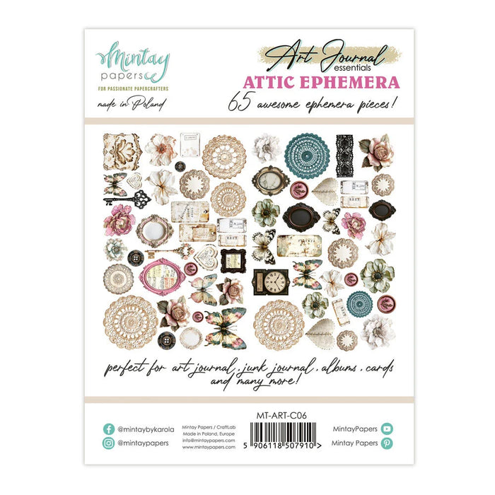 Mintay Papers Art Journal Ephemera Pack - Attic