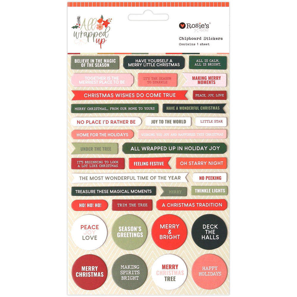 Rosie's Studio All Wrapped Up - Chipboard Sayings