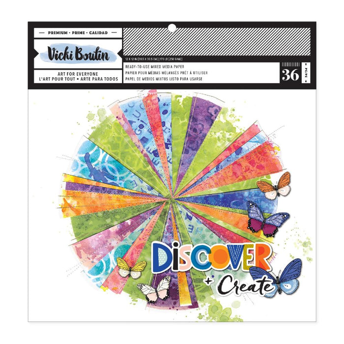 American Crafts Vicki Boutin Discover + Create - 12x12 Painted Backgrounds Paper Pad