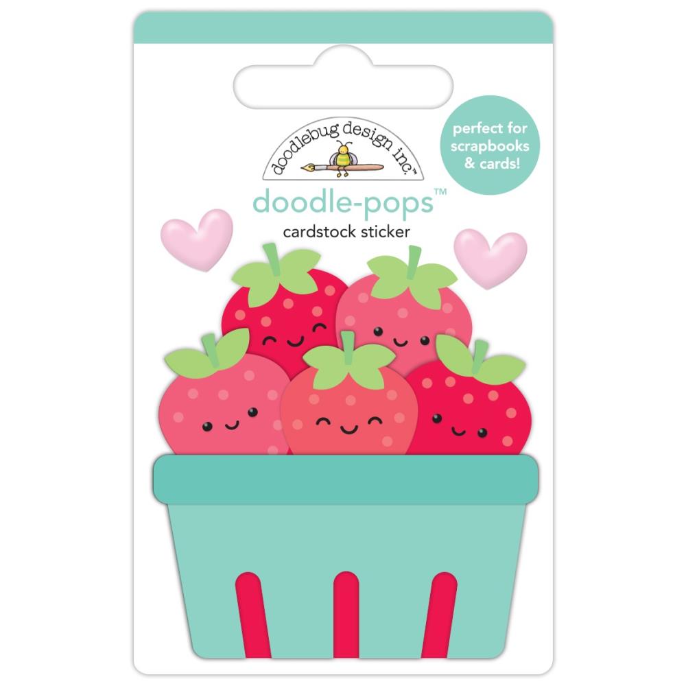 Doodlebug Design Berry Sweet - Berry Basket Doodle-Pops 3D Sticker