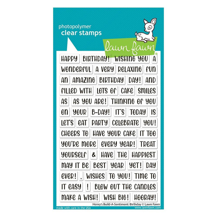 Lawn Fawn Clear Stamps - Henry's Build A Sentiment Birthday