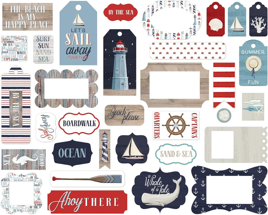 Carta Bella By The Sea - Ephemera Frames & Tags