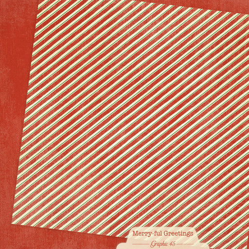 Graphic 45 Merry-Ful Greetings - Candy Cane Red