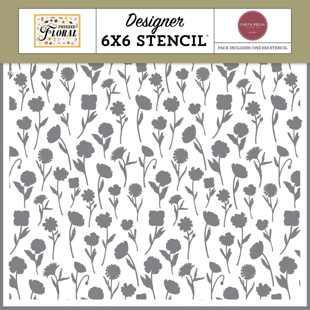 Carta Bella Pressed Floral - Pressed Wildflower Stencil