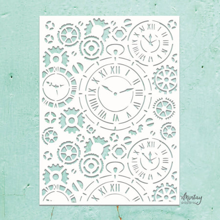 Mintay Papers 6x8 Stencil - Clocks