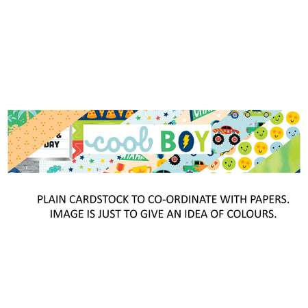 Pebbles Cool Boy - Bazzill Plain Matchmaker Pack