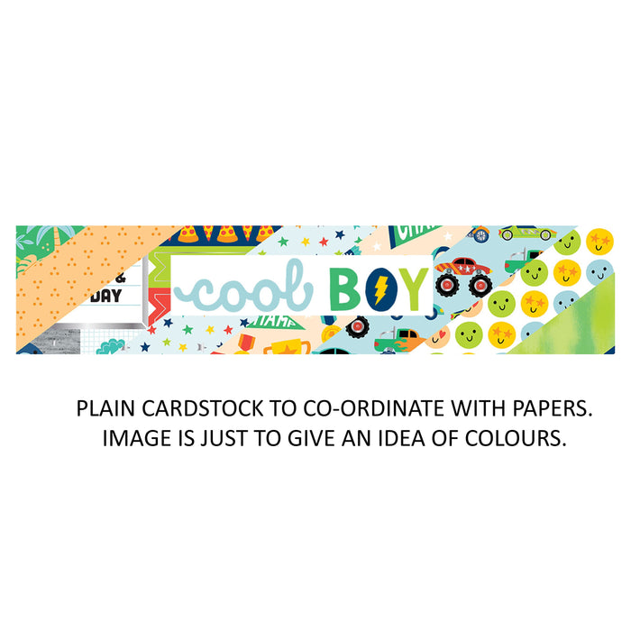 Pebbles Cool Boy - Bazzill Plain Matchmaker Pack