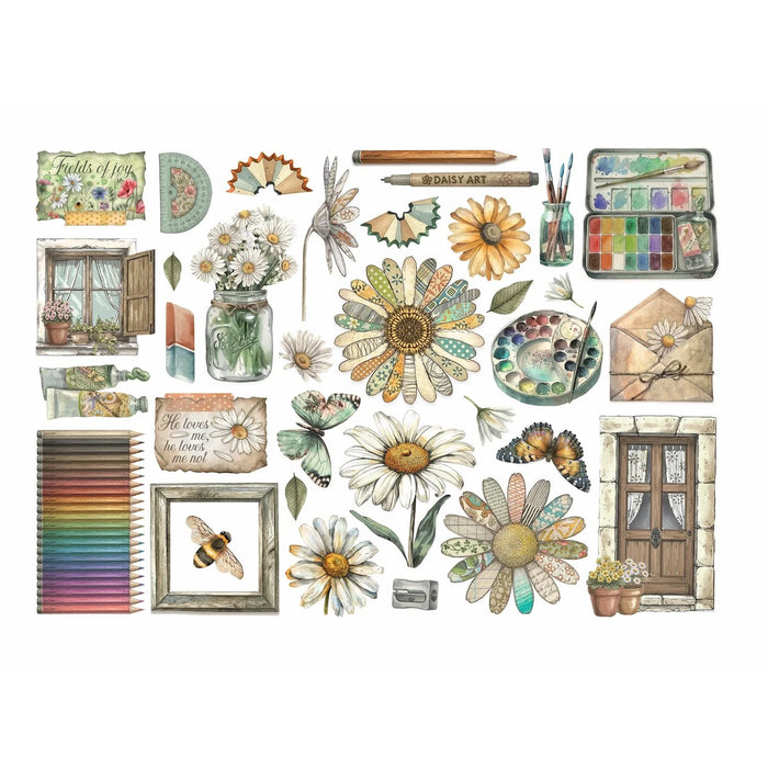 Stamperia Daisy Art - Adhesive Paper Ephemera