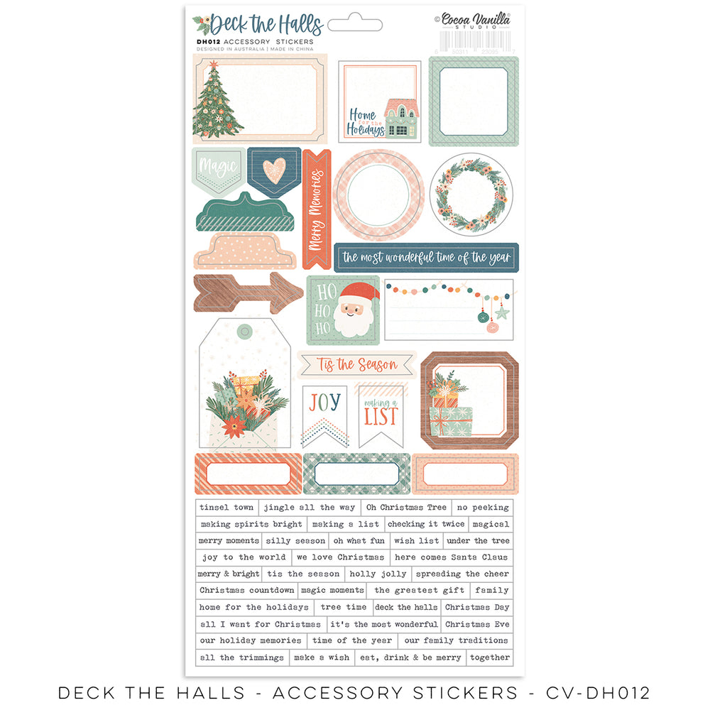 Cocoa Vanilla Studio Deck The Halls - Accessory Stickers