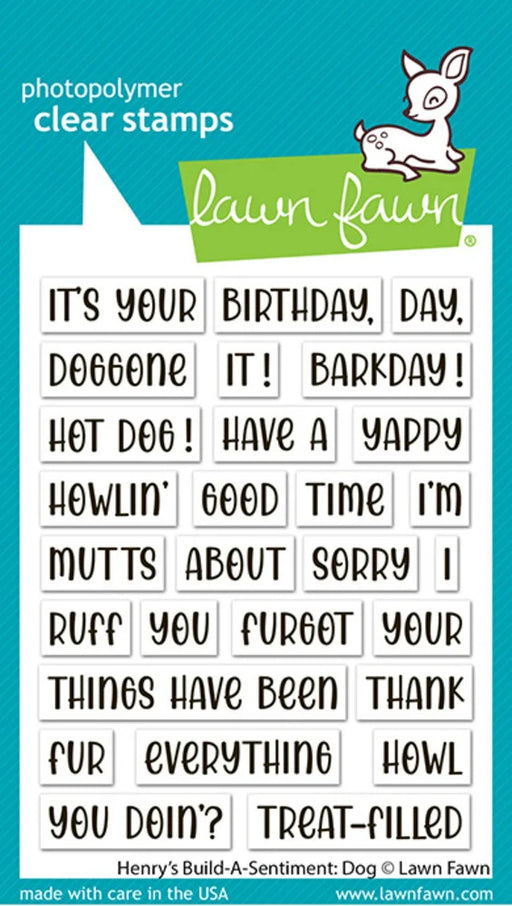 Lawn Fawn Clear Stamps - Henry's Build-A-Sentiment Dog