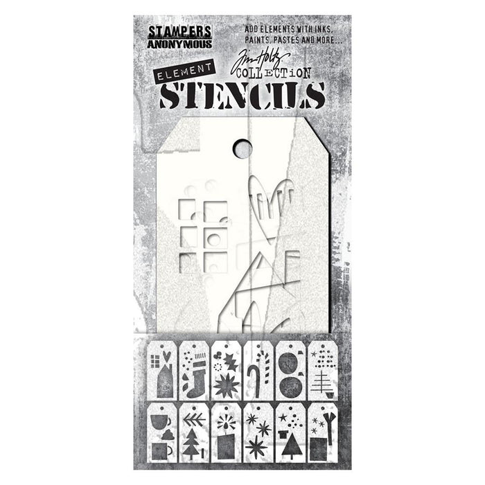 Tim Holtz Everyday Element Stencil - Festive Art