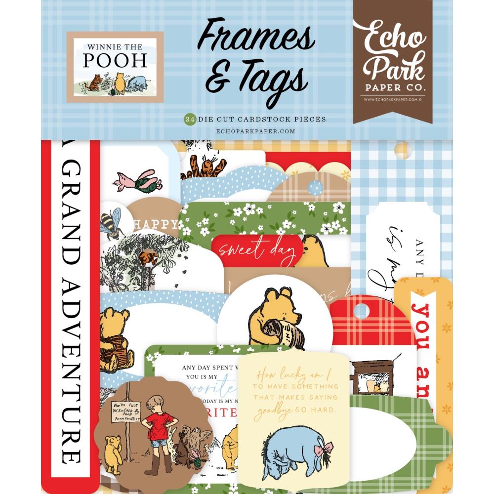 Echo Park Winnie The Pooh - Ephemera Frames & Tags
