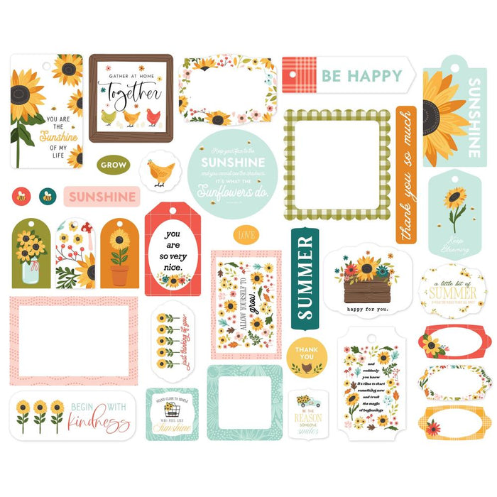 Carta Bella Sunflower Summer - Ephemera Frames & Tags