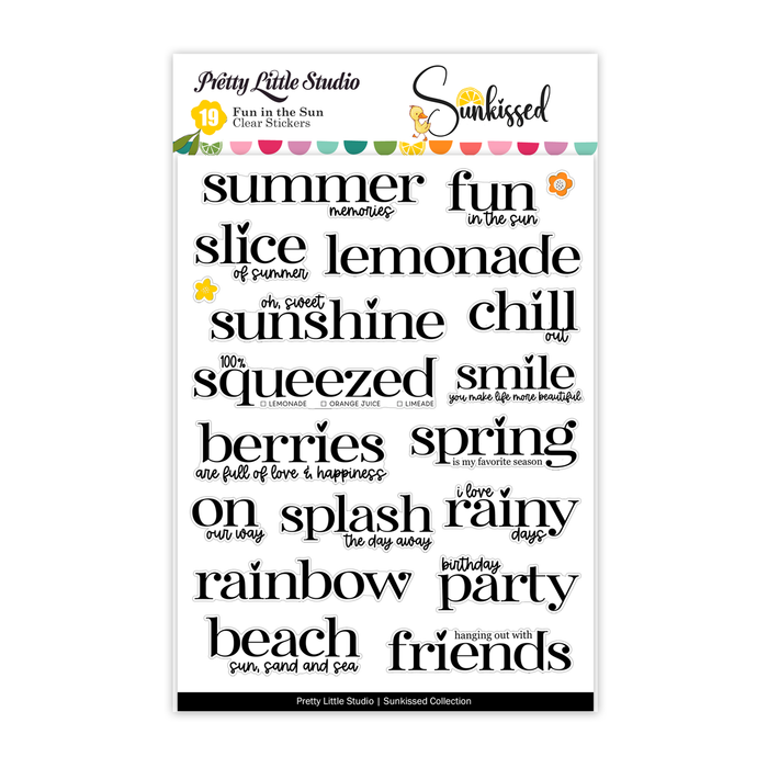 Pretty Little Studio Sunkissed - Fun In The Sun Clear Stickers