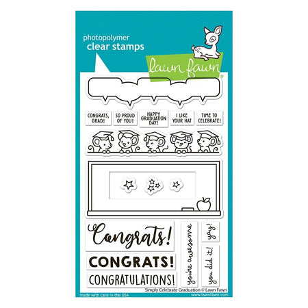 Lawn Fawn Clear Stamps - Simply Celebrate Graduation