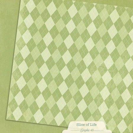 Graphic 45 Slice Of Life - Green Apple Pattern & Solid