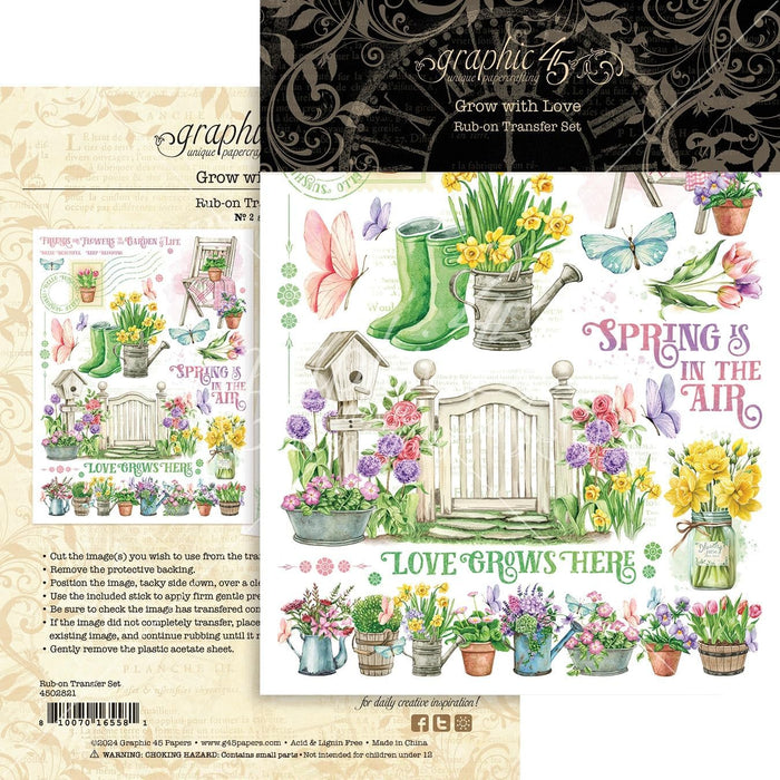 Graphic 45 Grow With Love - Rub-Ons