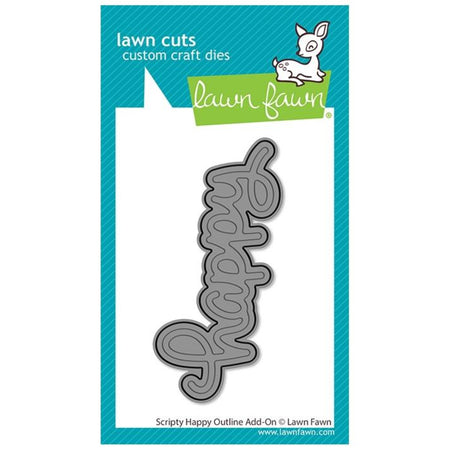 Lawn Fawn Craft Die - Scripty Happy Outline Add On