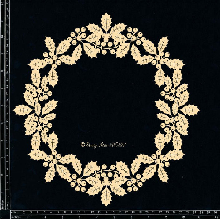 Dusty Attic - Holly Wreath #1 Large