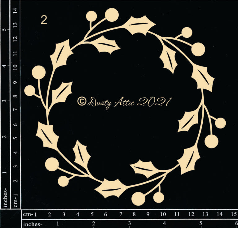 Dusty Attic - Holly Wreath #2