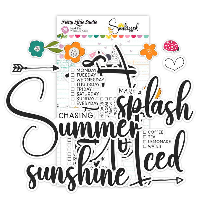 Pretty Little Studio Sunkissed - Iced Tea Word Die-Cuts