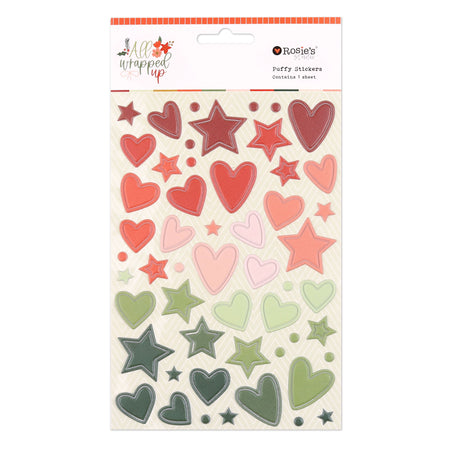 Rosie's Studio All Wrapped Up - Puffy Stickers Hearts & Stars