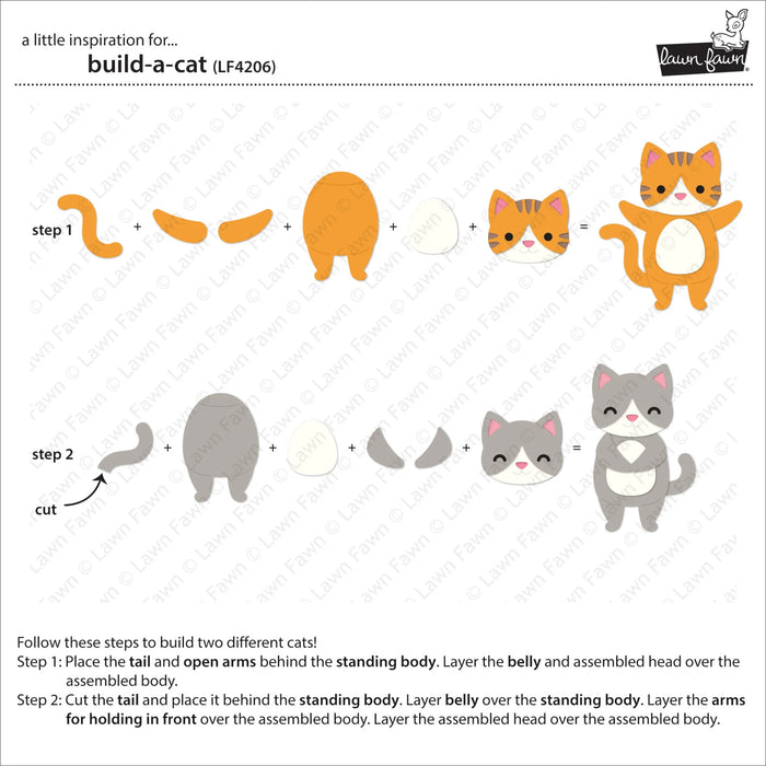 Lawn Fawn Craft Die - Build-A-Cat