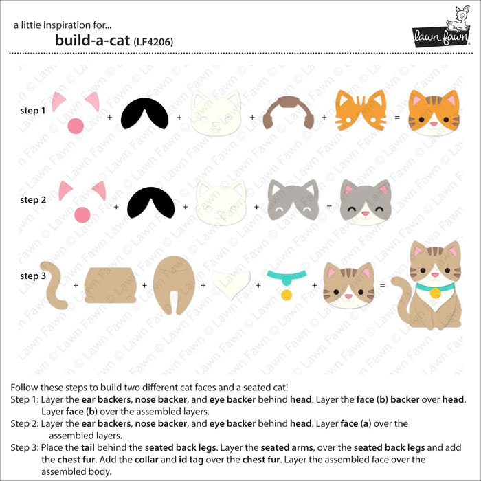 Lawn Fawn Craft Die - Build-A-Cat