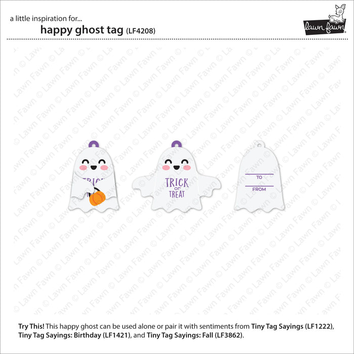 Lawn Fawn Craft Die - Happy Ghost Tag