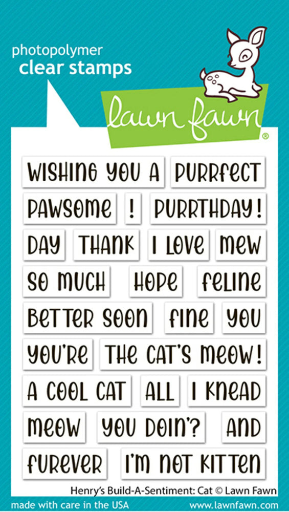 Lawn Fawn Clear Stamps - Henry's Build A Sentiment Cat