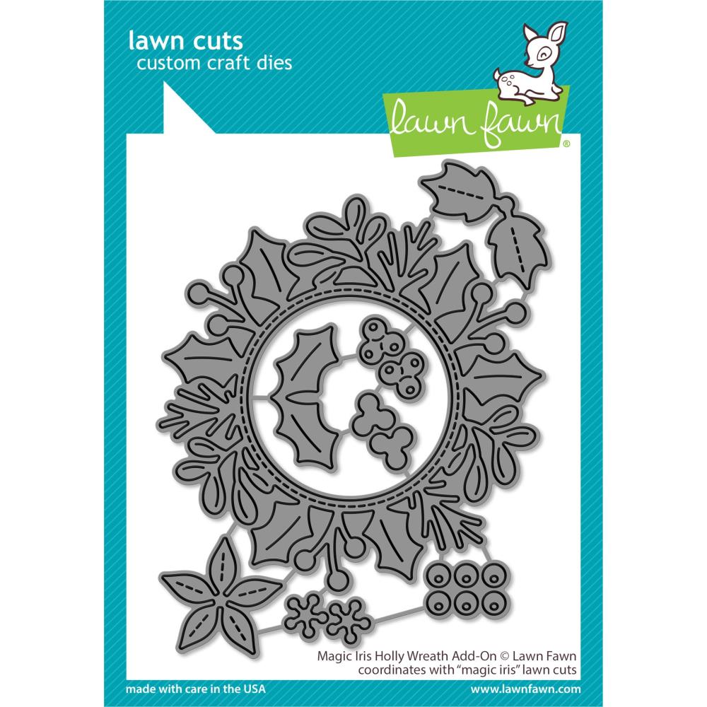 Lawn Fawn Craft Die - Magic Iris Holly Wreath Add-On