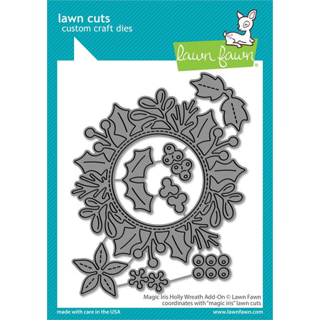 Lawn Fawn Craft Die - Magic Iris Holly Wreath Add-On