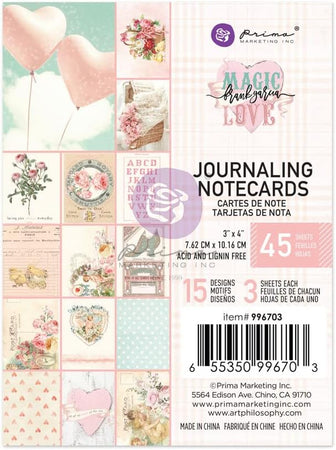 Prima Magic Love - 3x4 Journaling Notecards