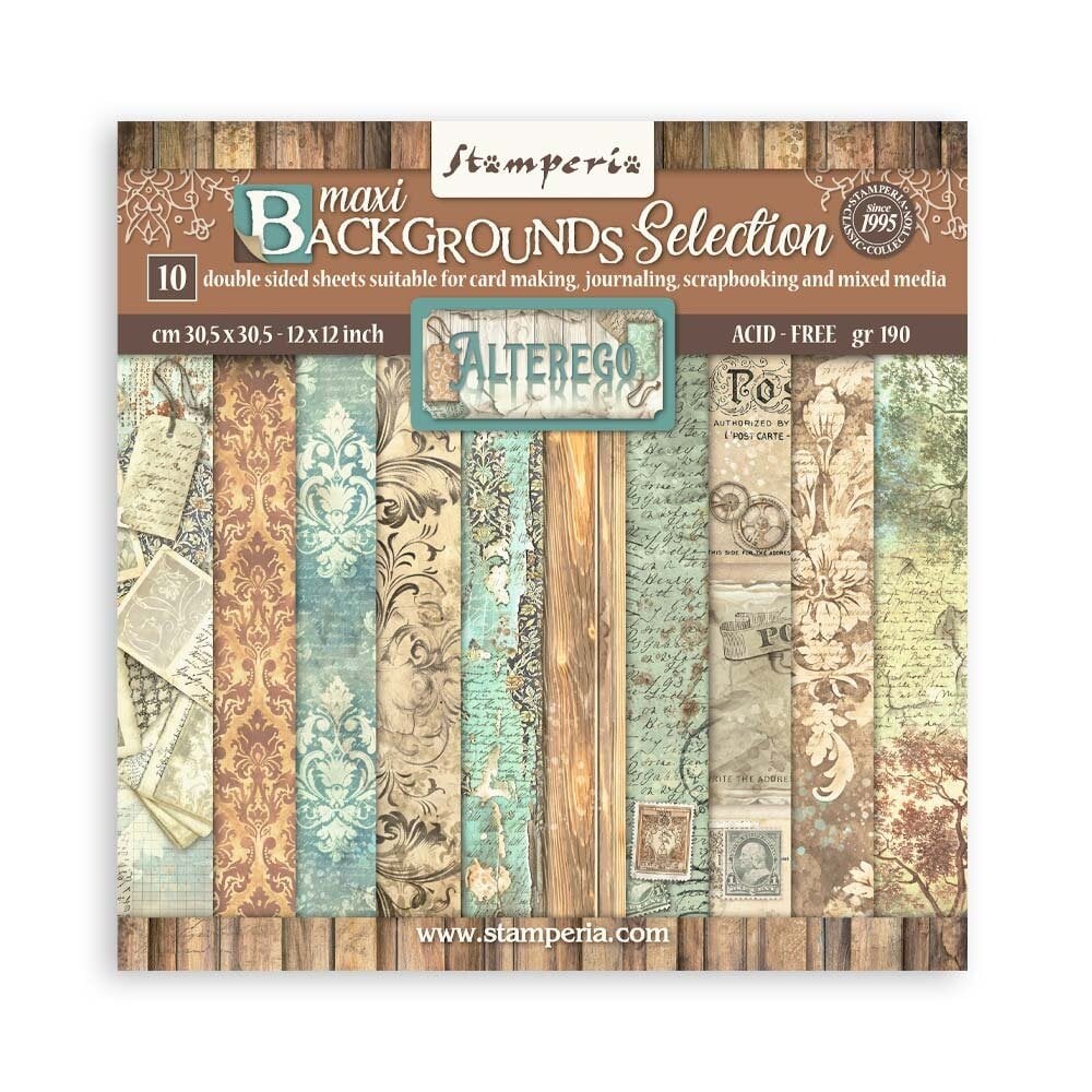 Stamperia Alterego - 12x12 Maxi Backgrounds Paper Pack