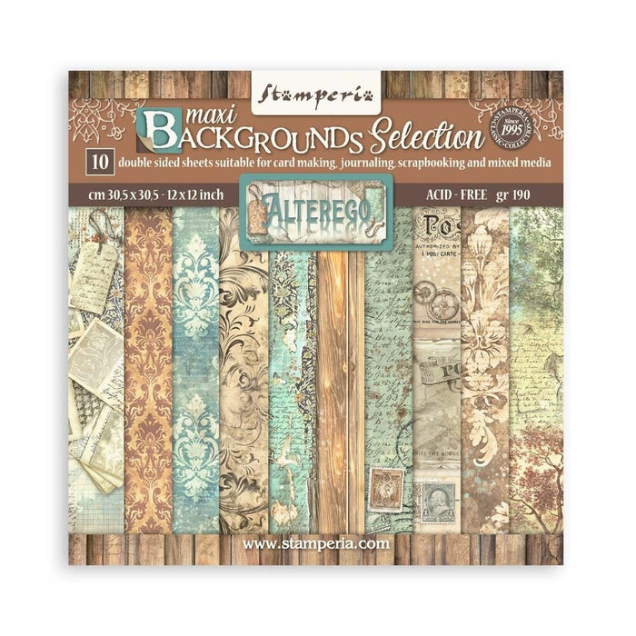 Stamperia Alterego - 12x12 Maxi Backgrounds Paper Pack