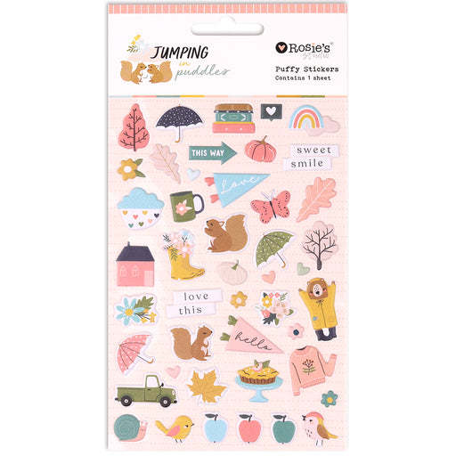 Rosie's Studio Jumping In Puddles - Puffy Mini Motif Stickers