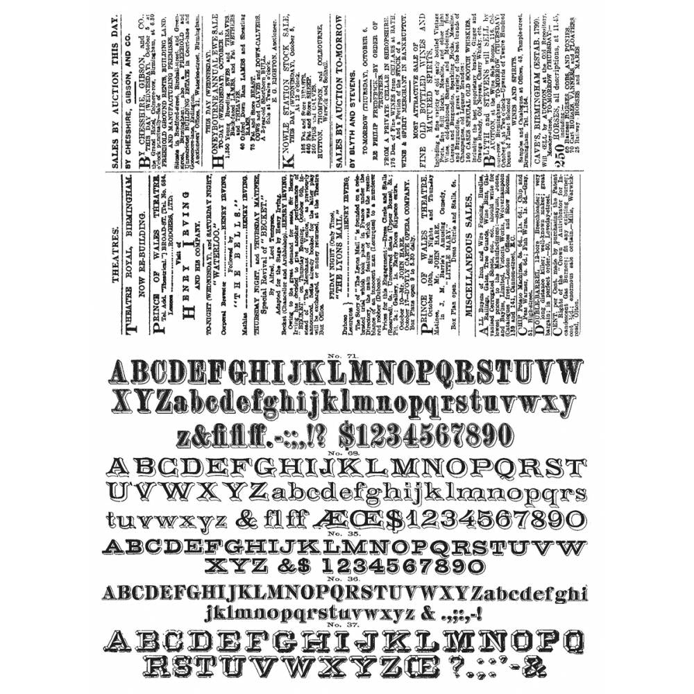 Stampers Anonymous Tim Holtz Collection - Newsprint & Type