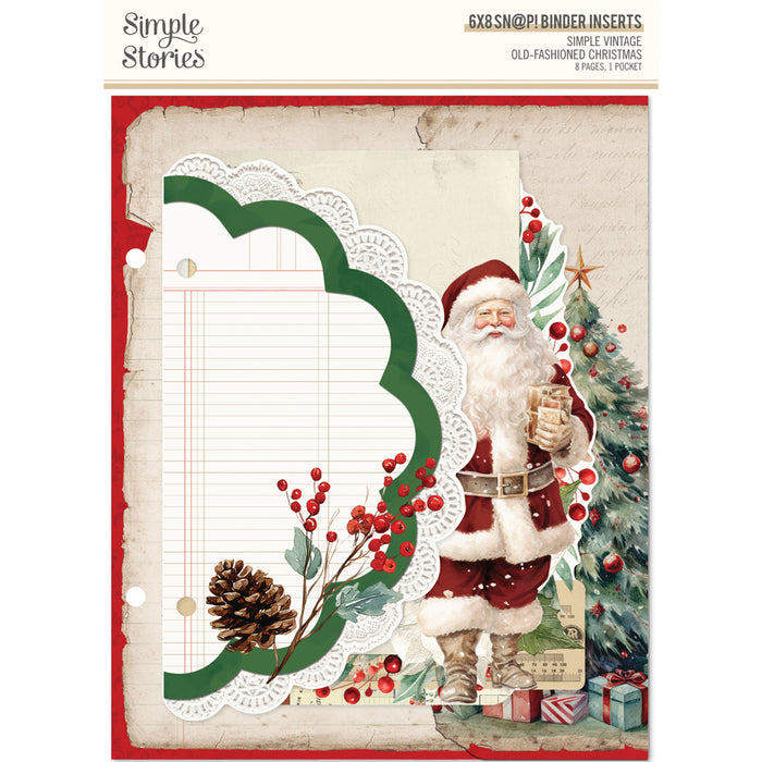 Simple Stories Simple Vintage Old Fasioned Christmas - Sn@p! 6x8 Pocket Binder Inserts