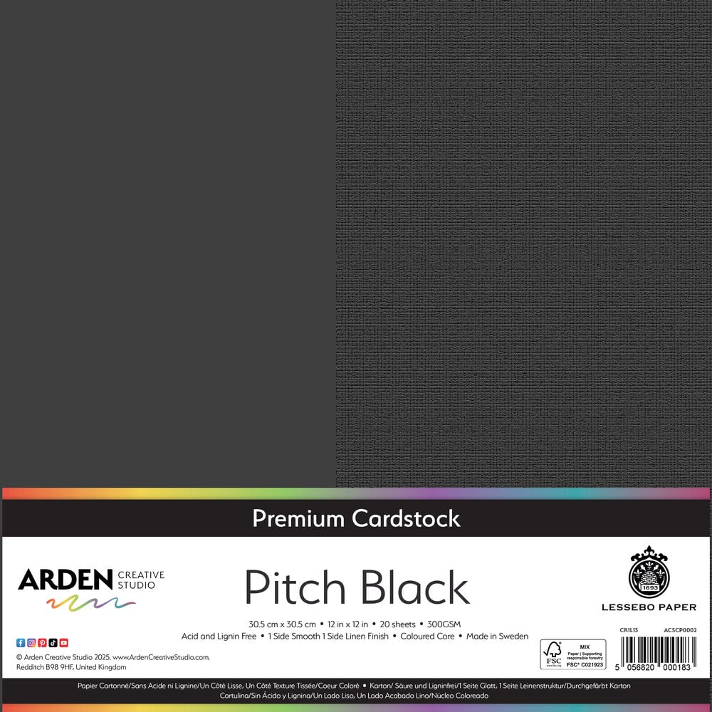 Arden Creative Studio Premium Cardstock Pack - Pitch Black