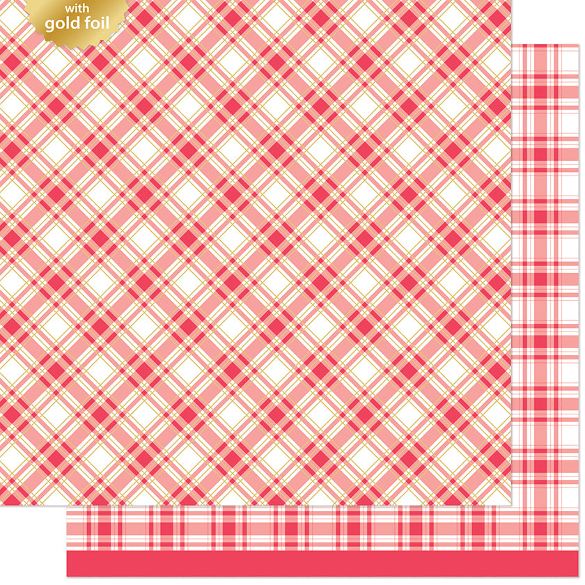 Lawn Fawn Let It Shine Holiday Plaids - Poinsettia (foiled) — Papermaze