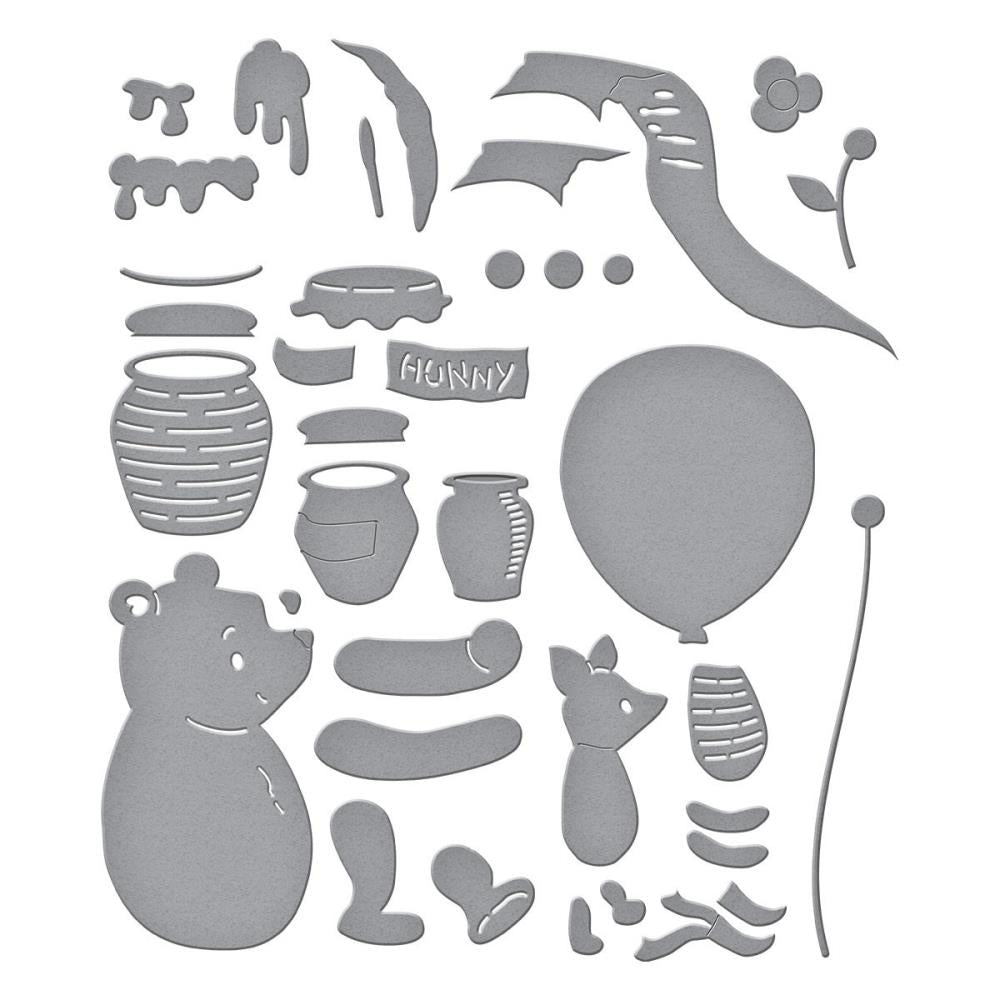 Spellbinders Fustelle Set Pooh E Pimpi – 19 Pezzi Per Scrapbooking, Collezione Say Cheese Classic Pooh