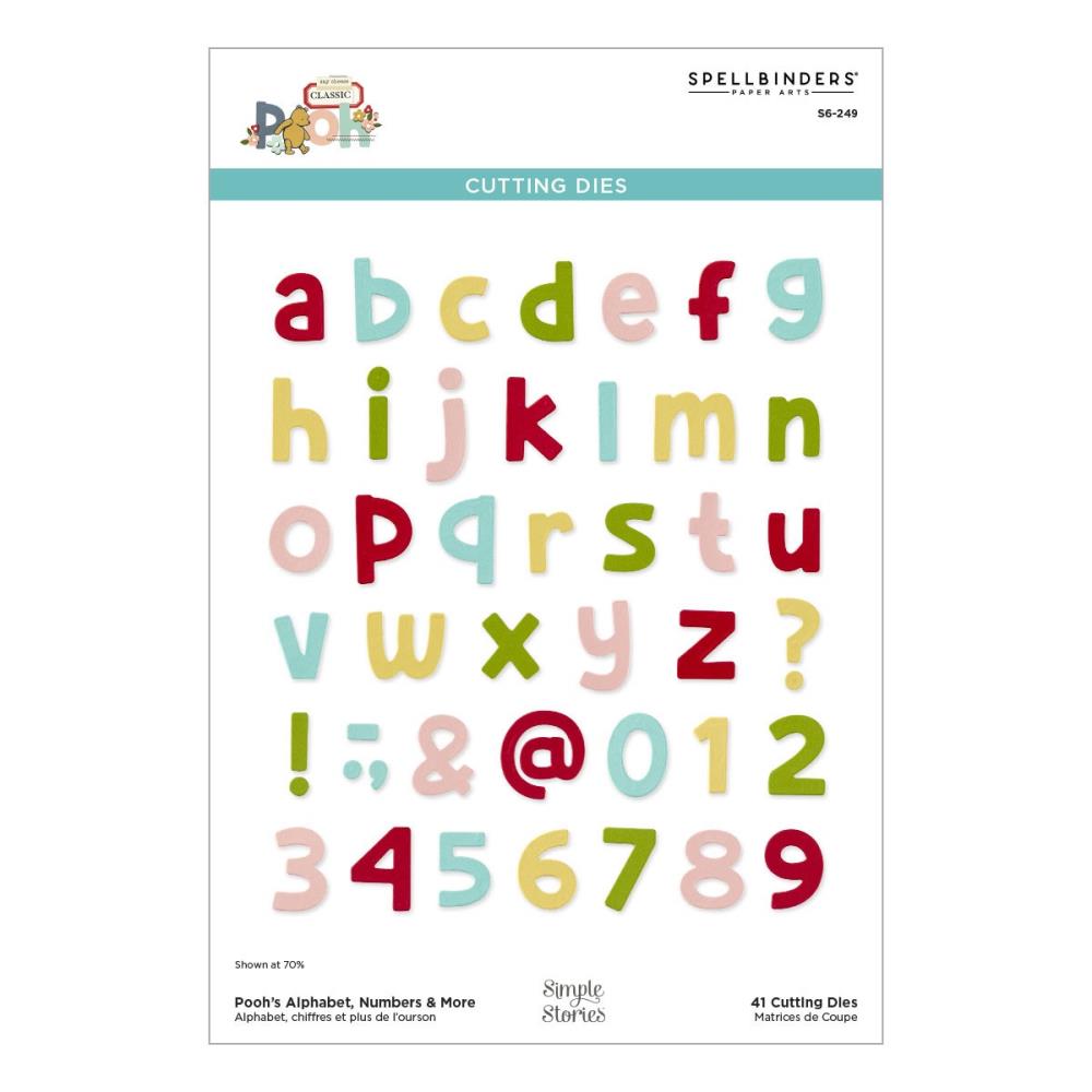 Spellbinders Dies Say Cheese Classic Pooh - Pooh's Alphabet, Numbers & More
