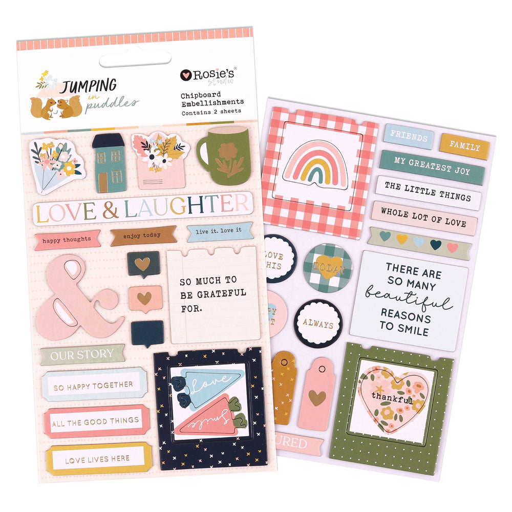 Rosie's Studio Jumping In Puddles - Chipboard Embellishments