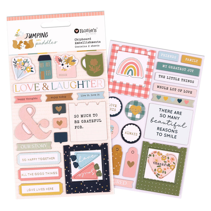 Rosie's Studio Jumping In Puddles - Chipboard Embellishments