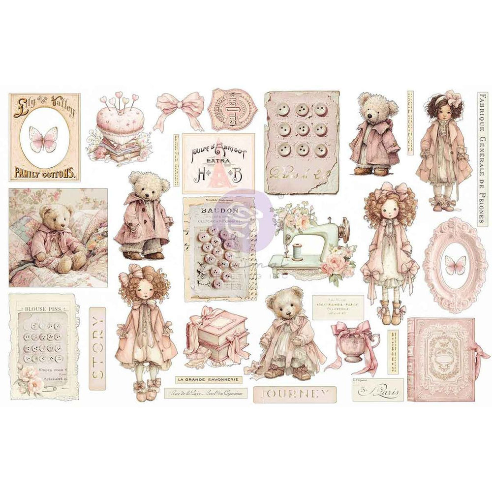 Prima Buttons & Keepsakes - Ephemera Quilted Memories 64 Pieces