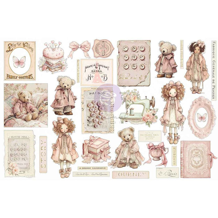 Prima Buttons & Keepsakes - Ephemera Quilted Memories 64 Pieces